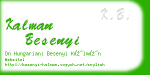 kalman besenyi business card